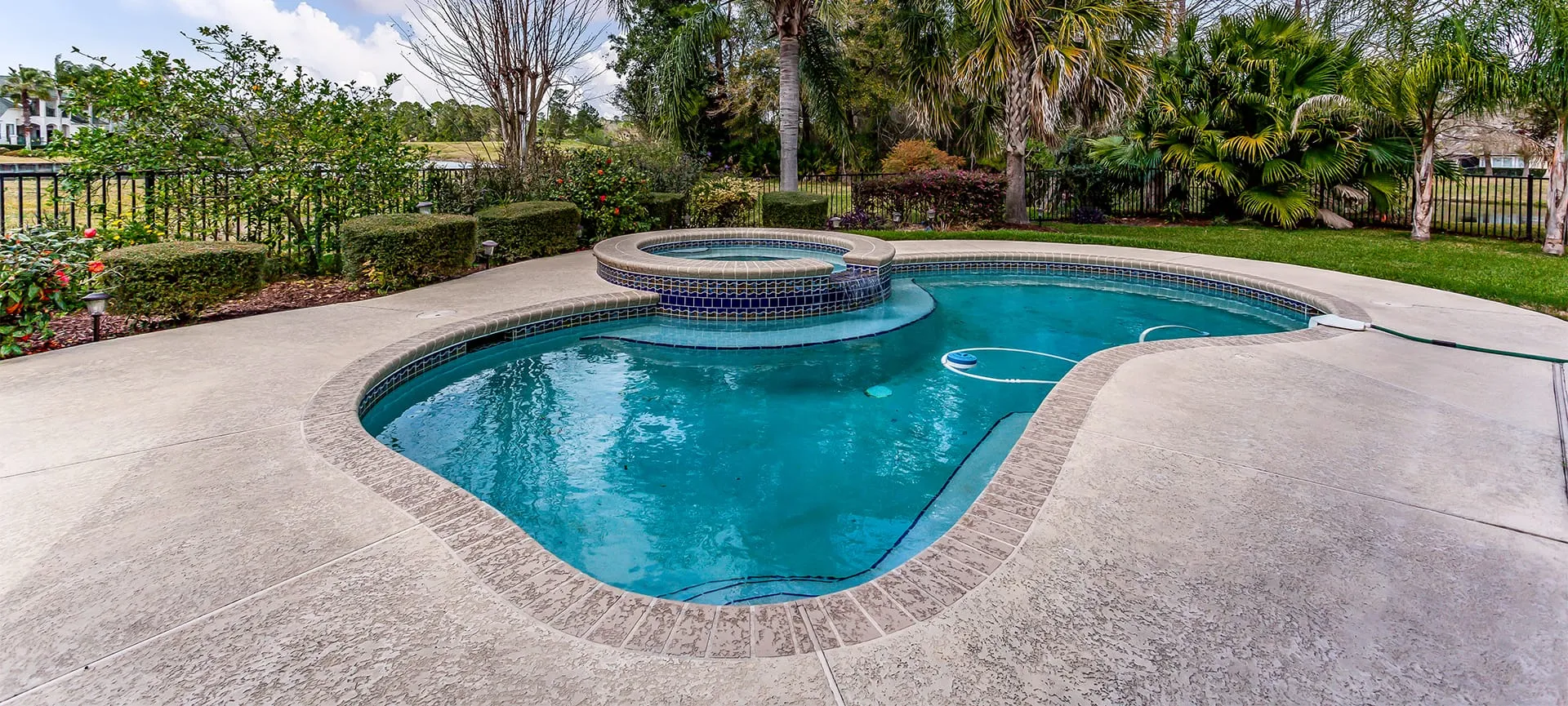 luxury pool in the backyard