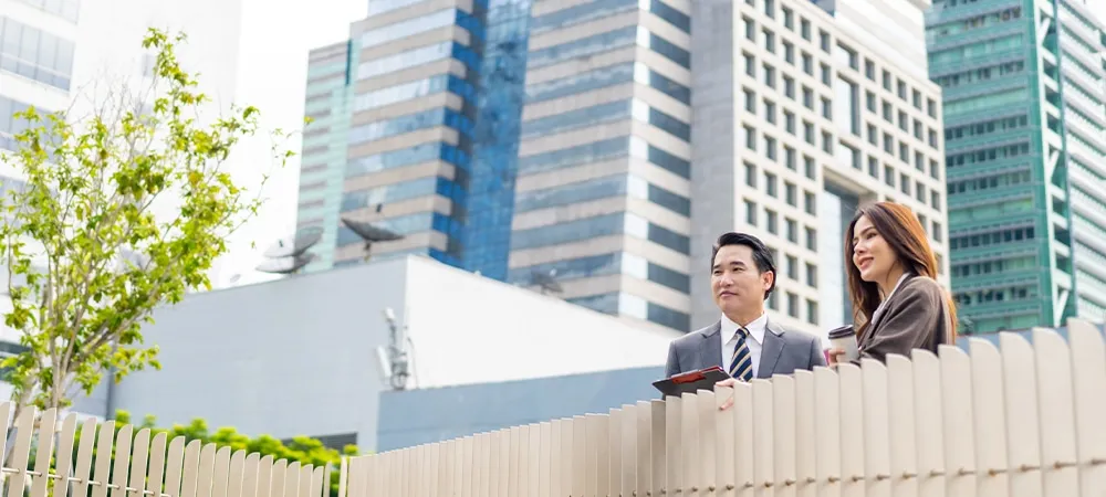 examine office building outdoor