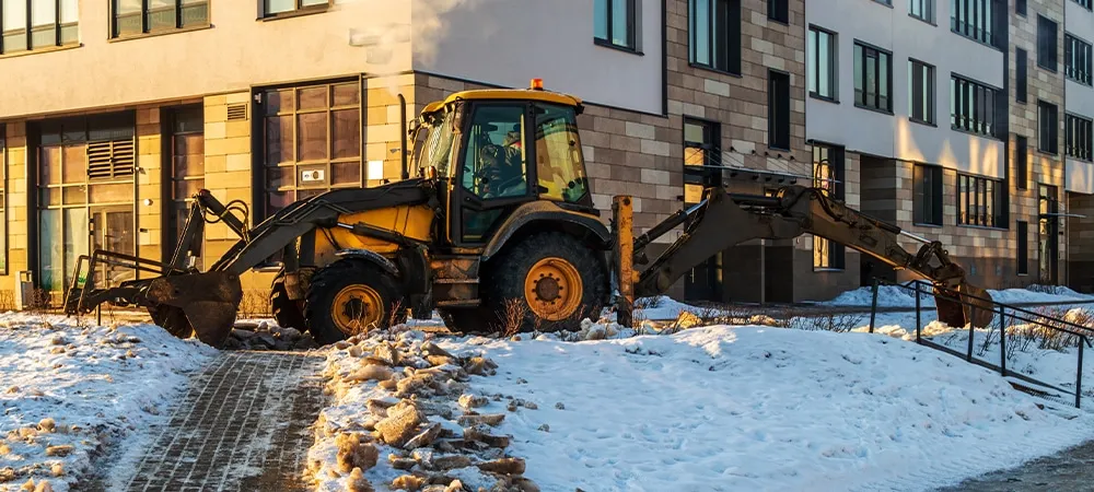 snow removing in front of office