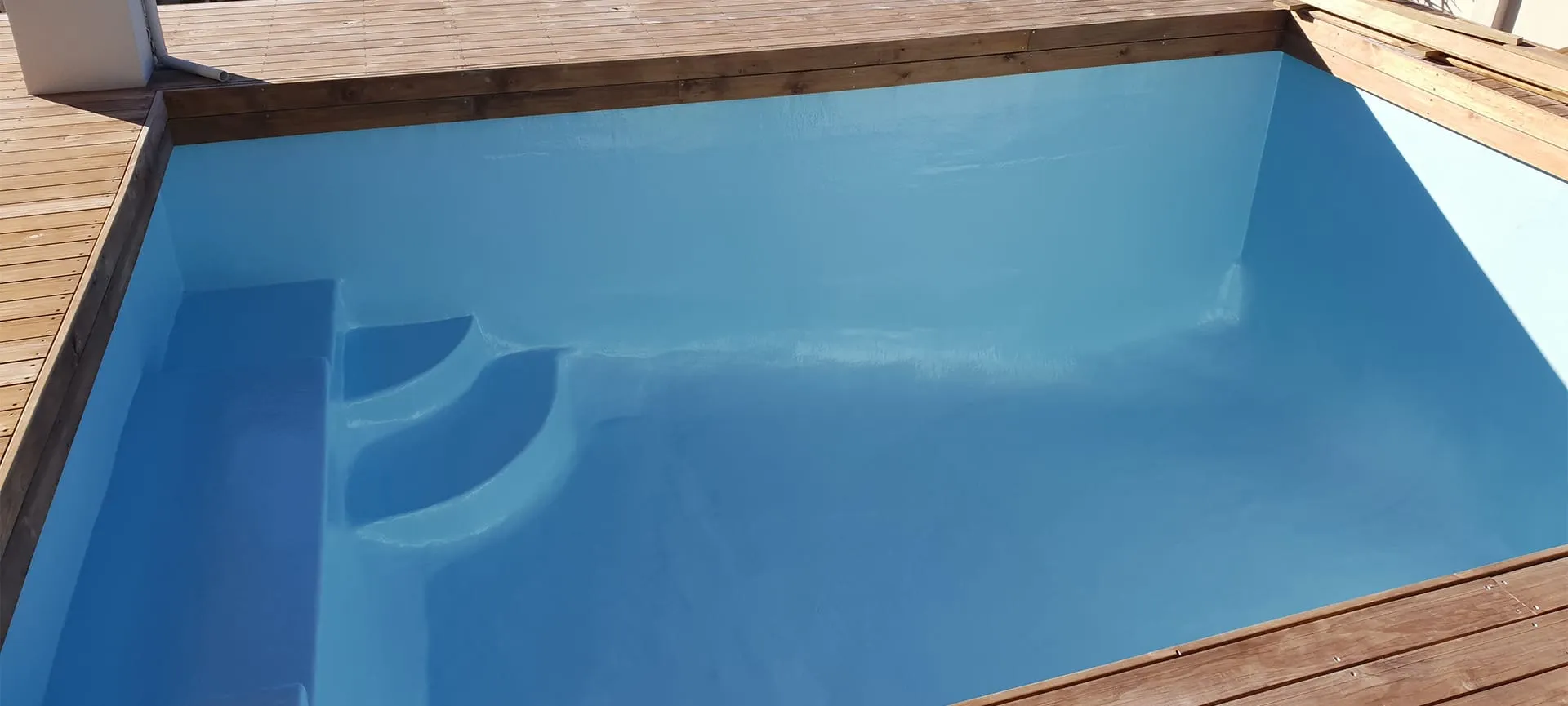 fibreglass pool empty water