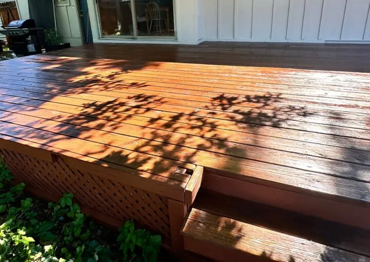 deck stain backyard remodel refinish wood