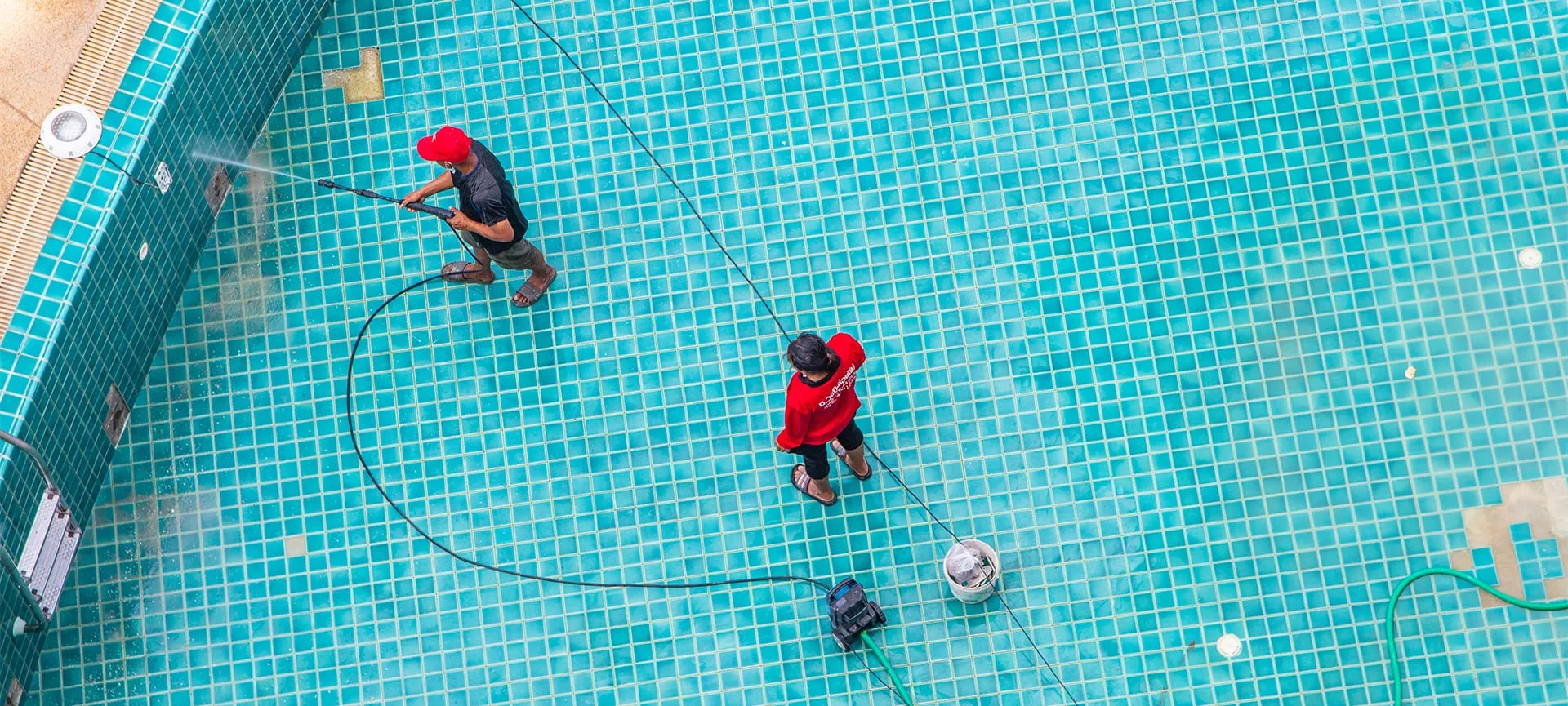 Renovation, restoration, maintenance, repair, and tiling work of a swimming pool