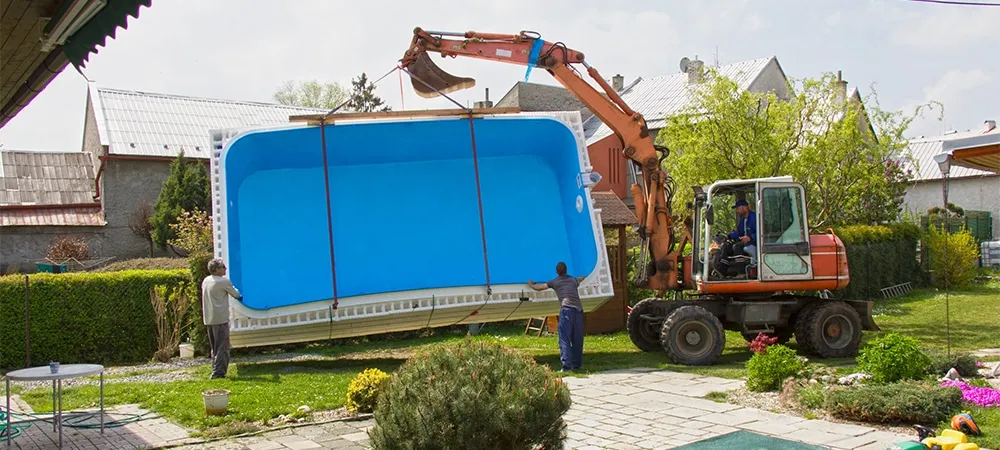 fibre glass pool delivered in home