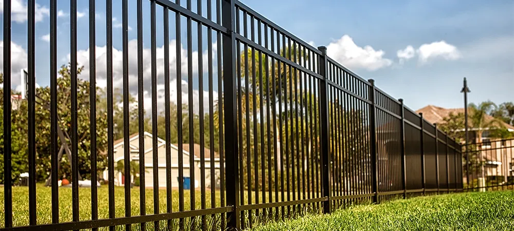 black aluminum fence