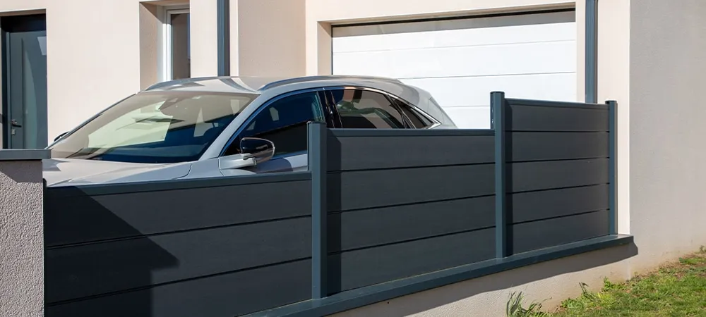 wall design fence grey aluminium modern barrier gray around house