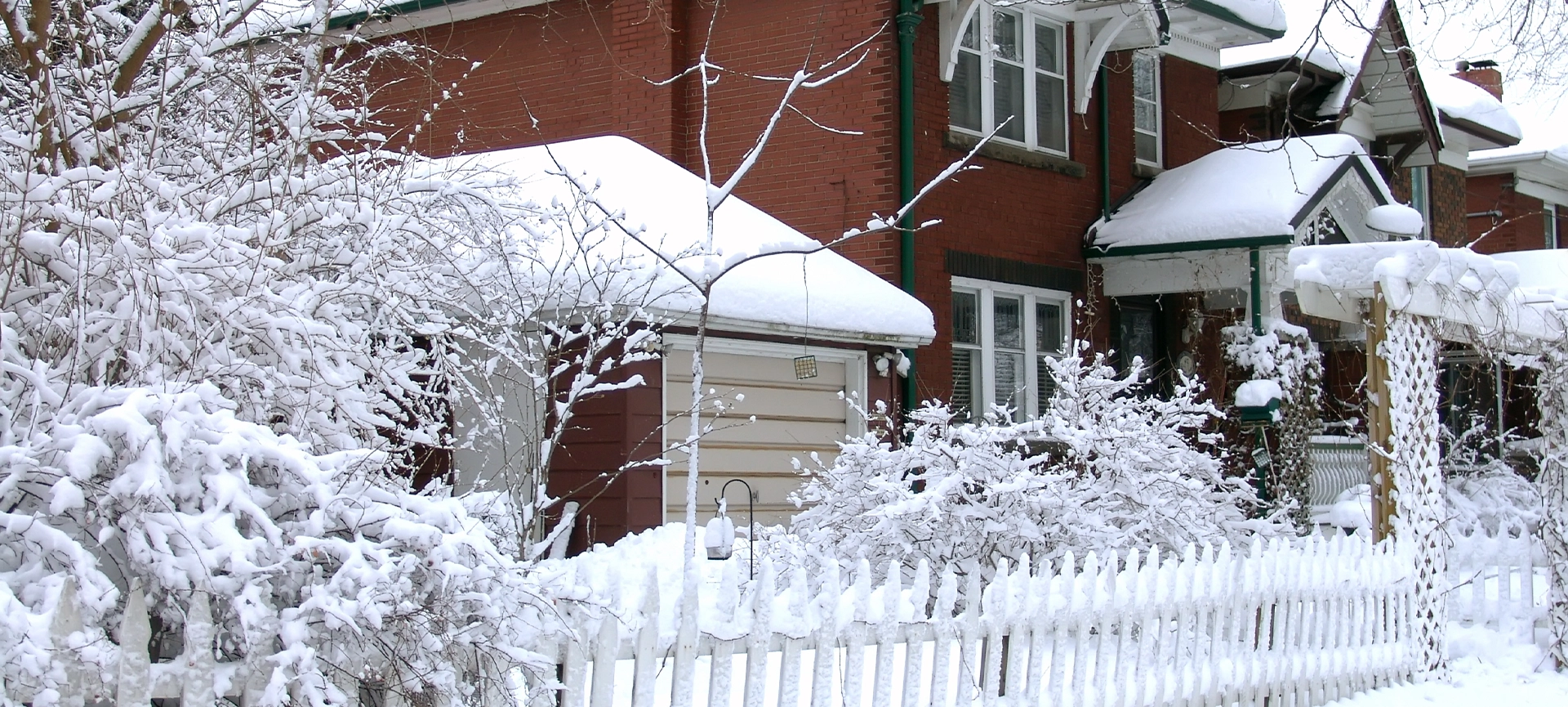House covered by snow after blizzard. Winter. Toronto, Canada