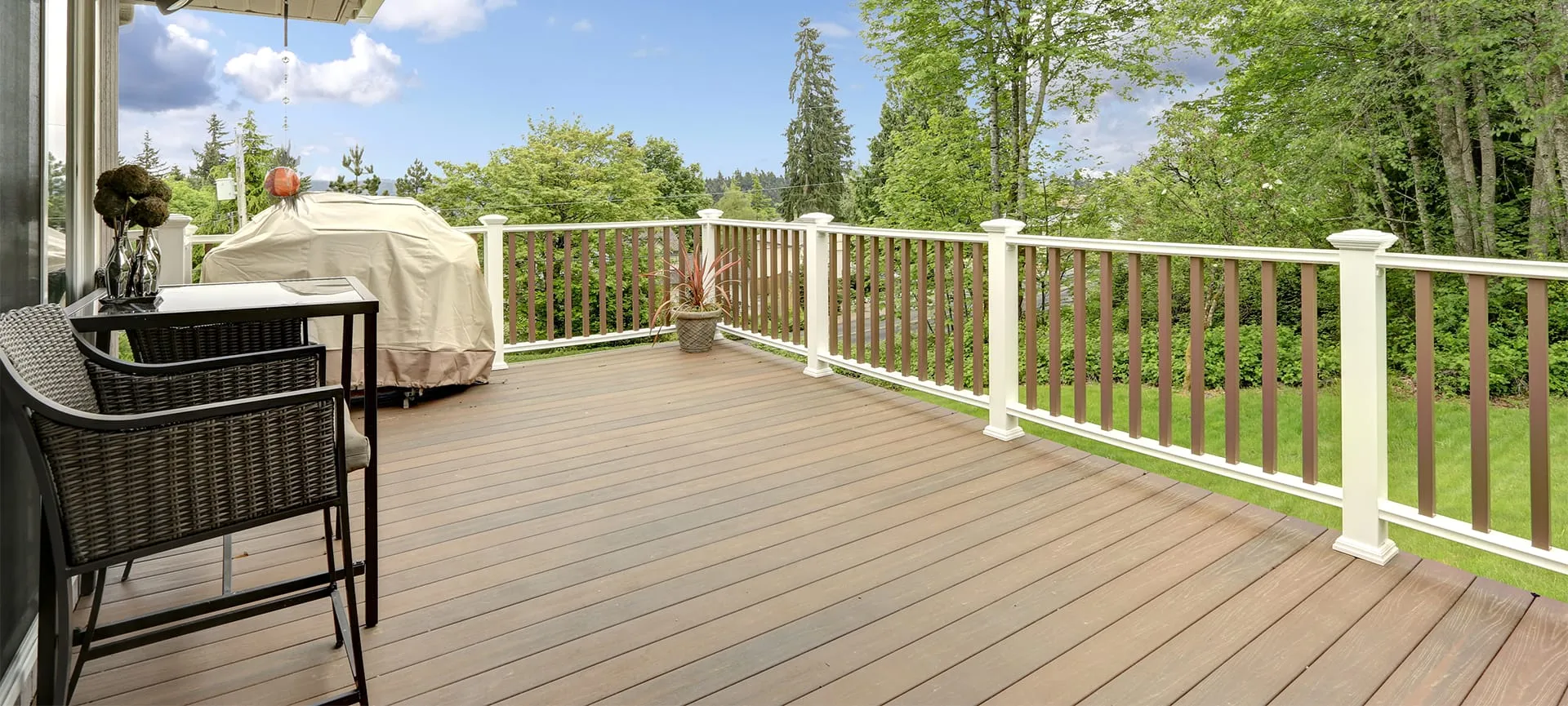 Modern TimberTech Deck with Scenic Forest View