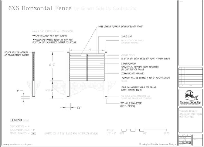6x6 horizontal fence