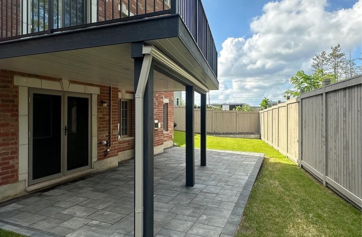 above ground deck on interlock floor