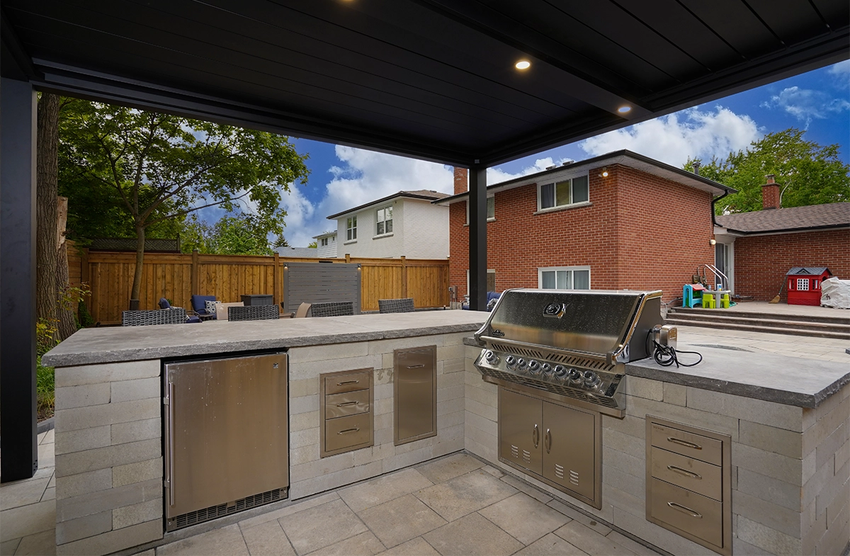 backyard open kitchen cover with patio cover