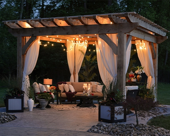 carpentry gazebo with lighting night view carpentry gazebo with lighting night view
