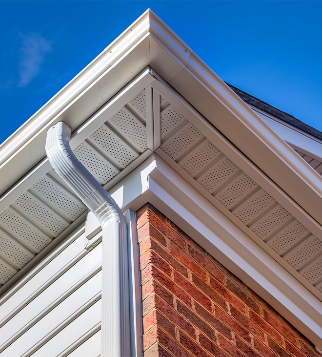 close up view of soffit