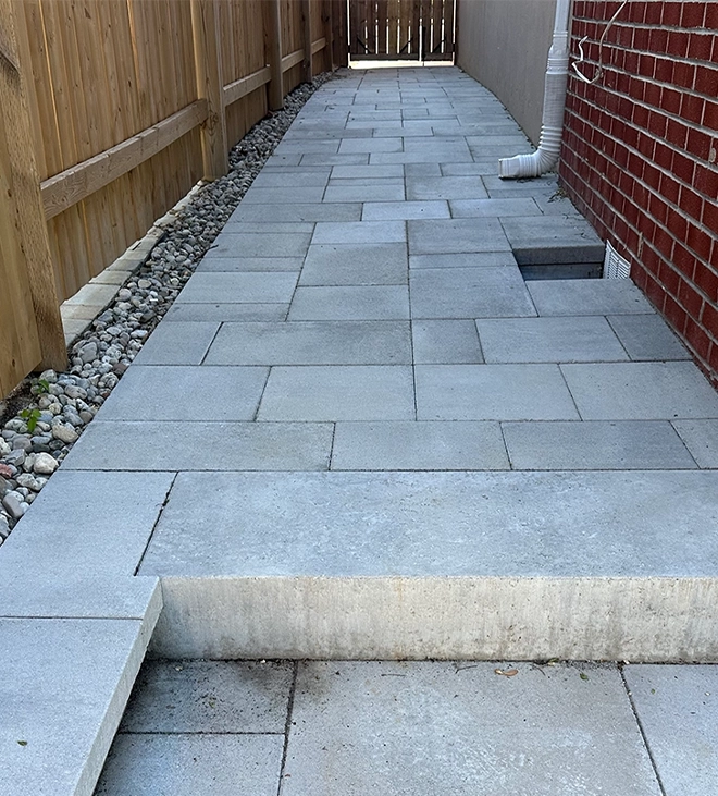 concrete block walk way
