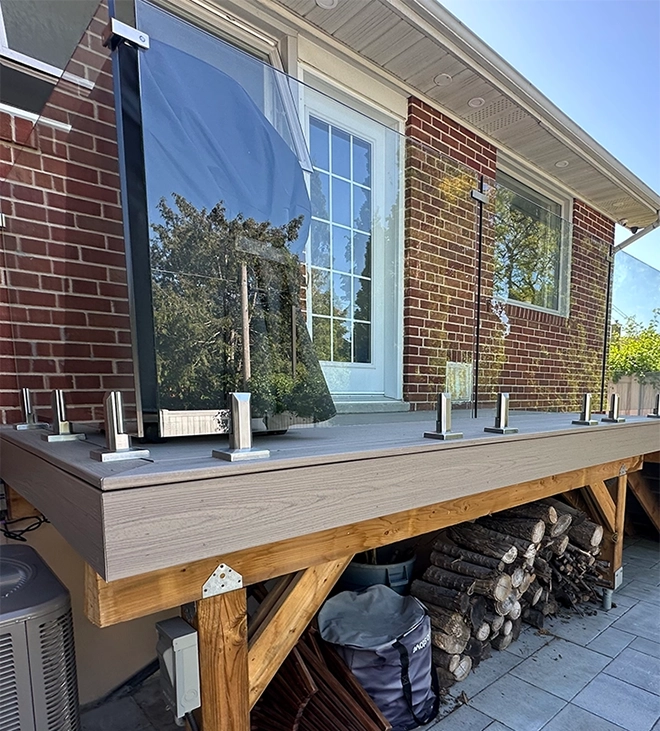 deck with glass railing