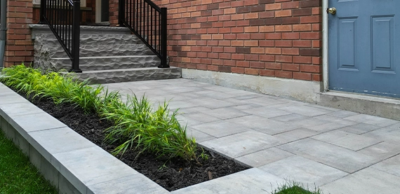 interlocking entrance and retaining wall