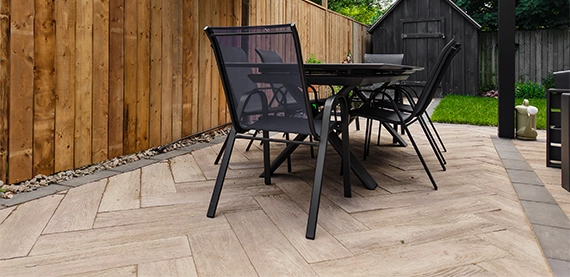 interlocking patio sitting space