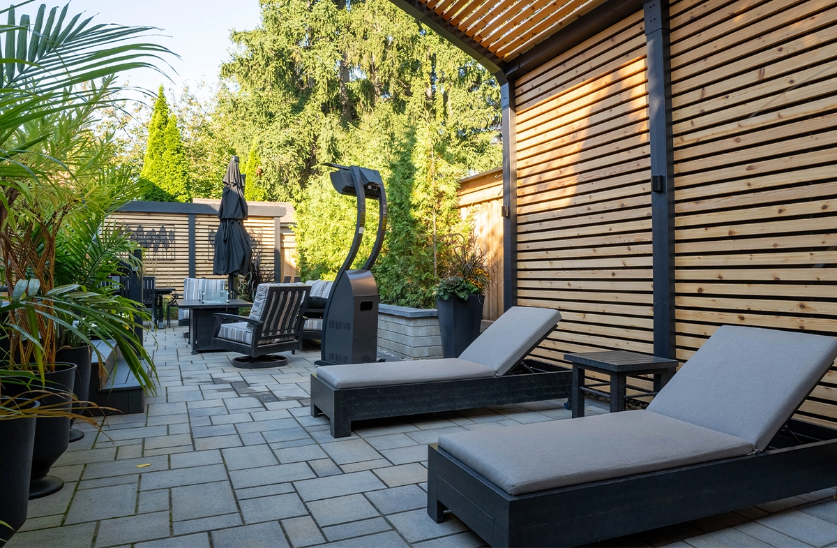 relaxing setup in backyard