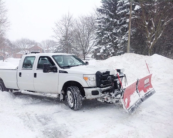 snow truck on spot for snow clearing