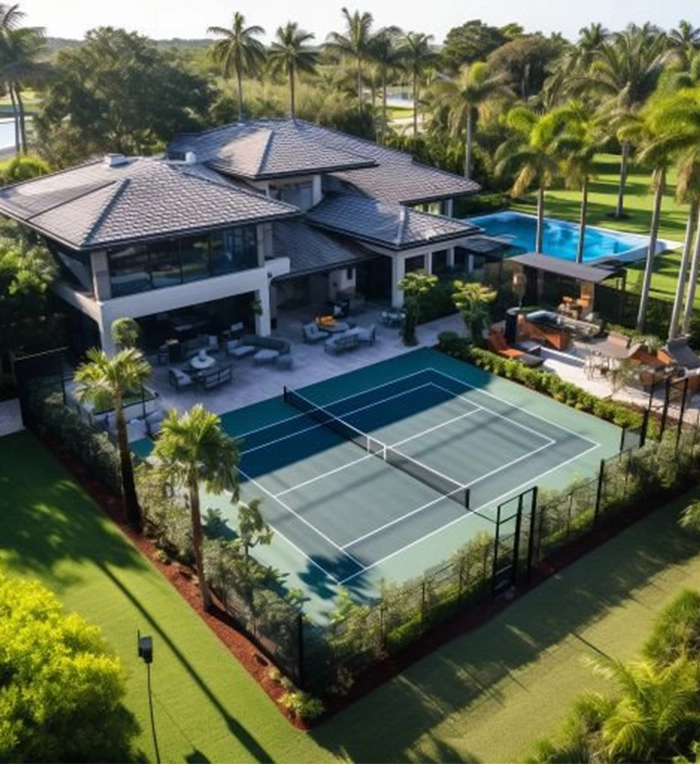 sport court in big villa