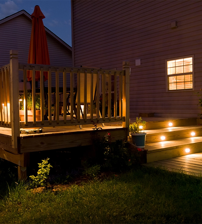 timbertech deck with lighting