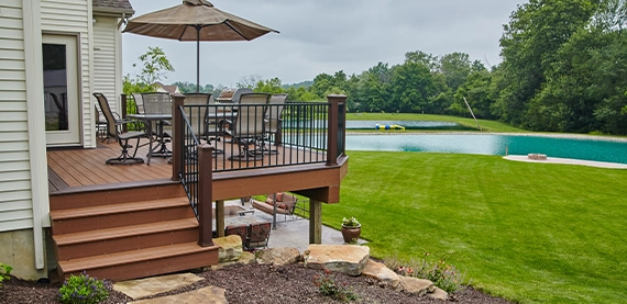 timbertech decking toward home backyard garden