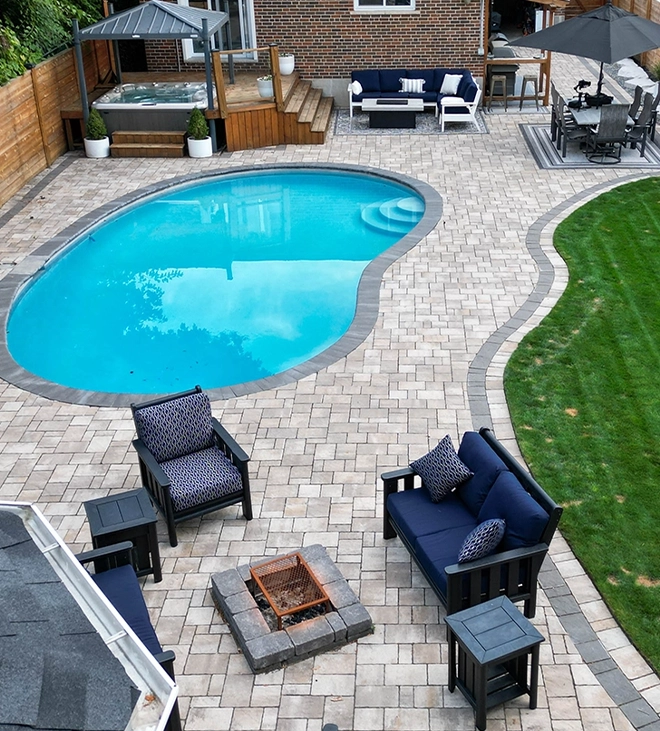 top view of beautiful complete yard