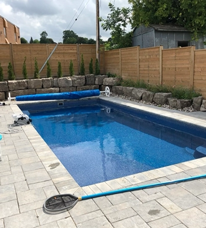 Vinyl pool maintenance Vinyl pool and interlocking surface maintenance
