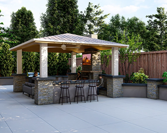 accessory structures image seven accessory structure, outdoor covered kitchen in home backyard