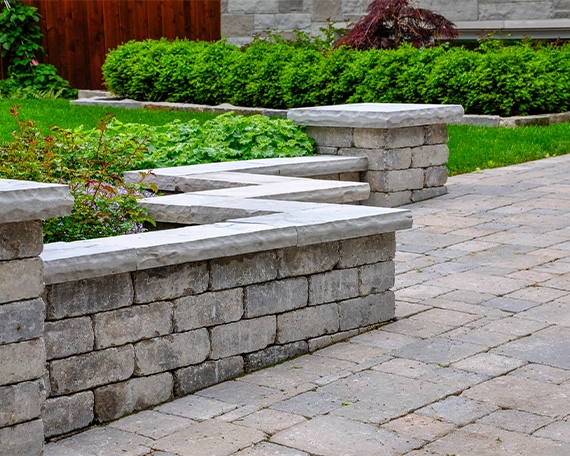 armour stone retaining wall image five small armour stone retaining wall in yard