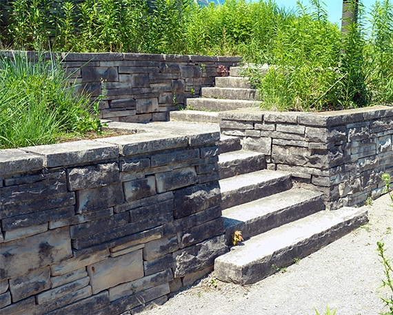 armour stone retaining wall image seven large armour stone retaining walls with steps