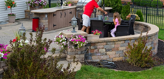block retaining wall image eight dinning area on block retaining wall