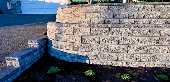 block retaining wall image four round style block retaining wall