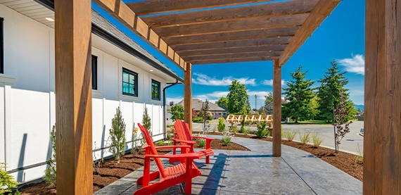 cabana image four wooden cabana structure on deck