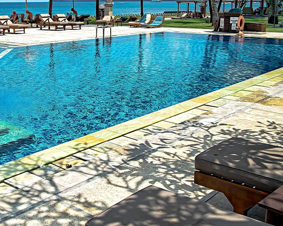 commercial swimming pool near sea