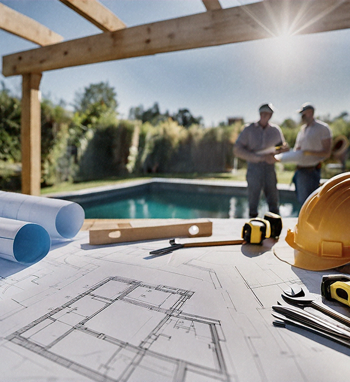 concept of pool permit and contractor