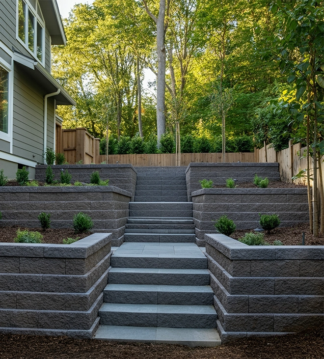concrete block retaining walls with steps multi level concrete block retaining walls with steps