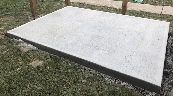 concrete pad installation
