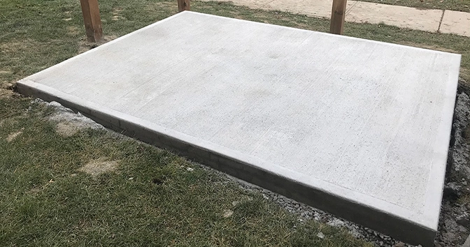 concrete pad installation