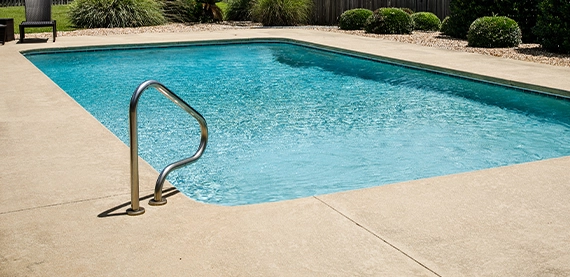 close up view of concrete pool