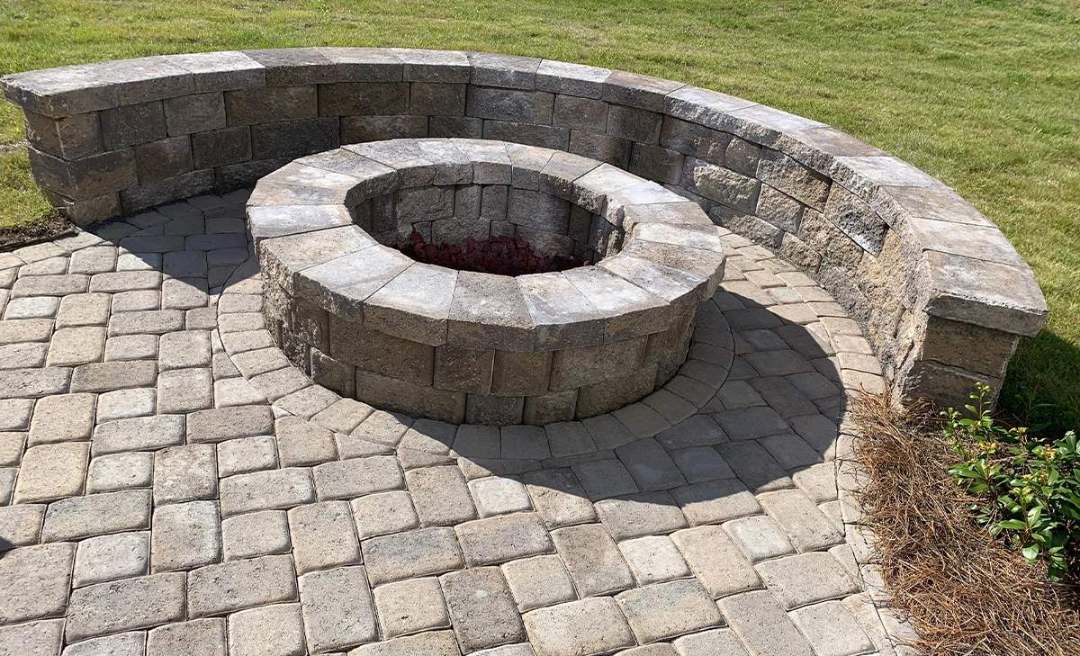 cozy and stylish fire interlocking fire pit and patio