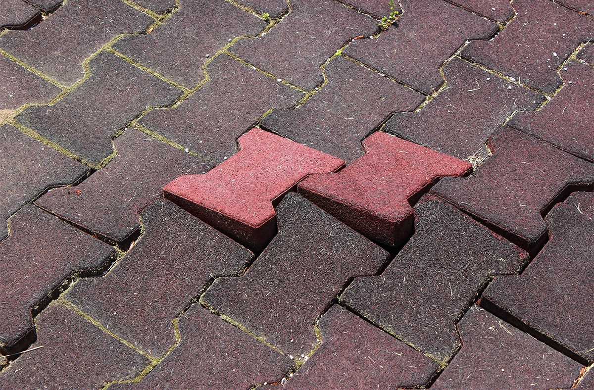 damaged and uneven interlocks