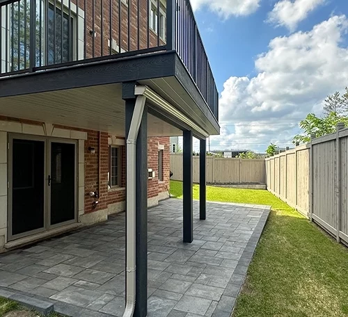 deck gallery image eleven above ground deck on interlock patio