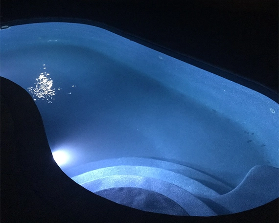 fibreglass pool with lighting feature