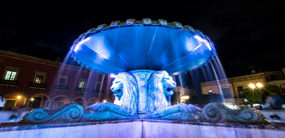 light features in water fountain