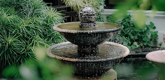 water fountain flowing water