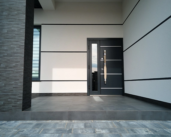 modern home entrance and front porch