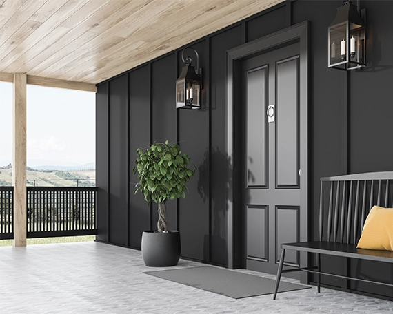 modern home entrance and front porch