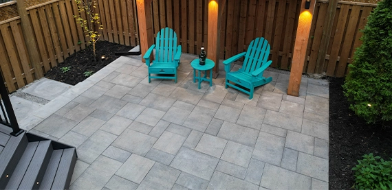 hardscaping image six top view of interlocking backyard