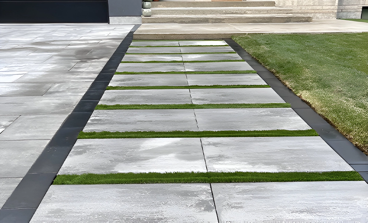 interlock with sodding walkway