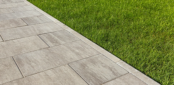 interlocking walkway with sodding